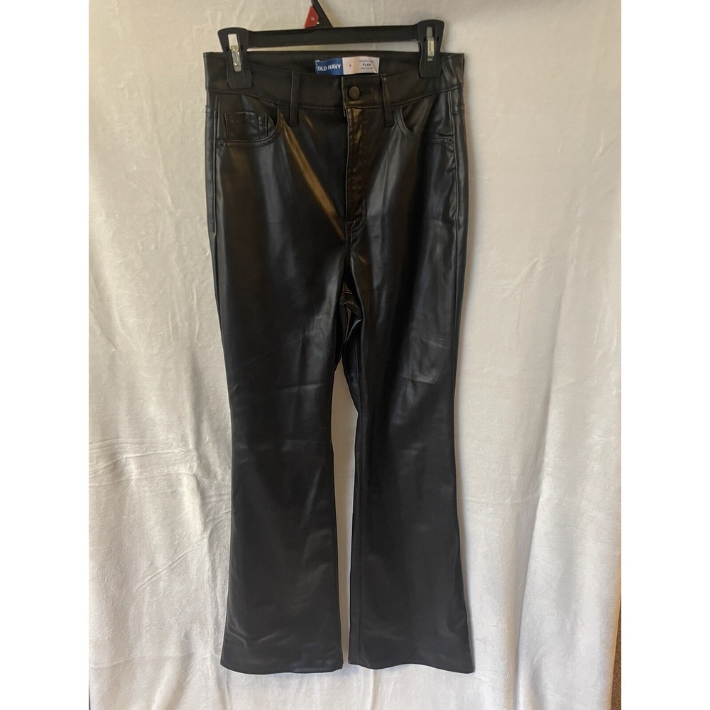 Old Navy High Waisted‎ Faux Leather Flare Pant-Size 4